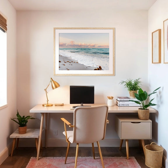 Soft Pastel Miami Beach Ocean Photo - Sage and Rose Prints