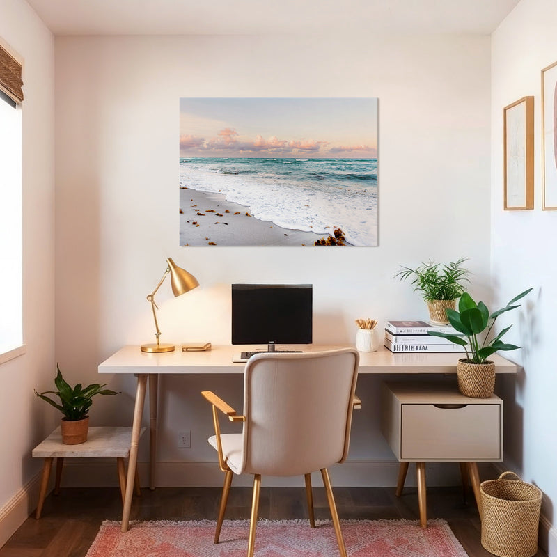 Soft Pastel Miami Beach Ocean Photo - Sage and Rose Prints