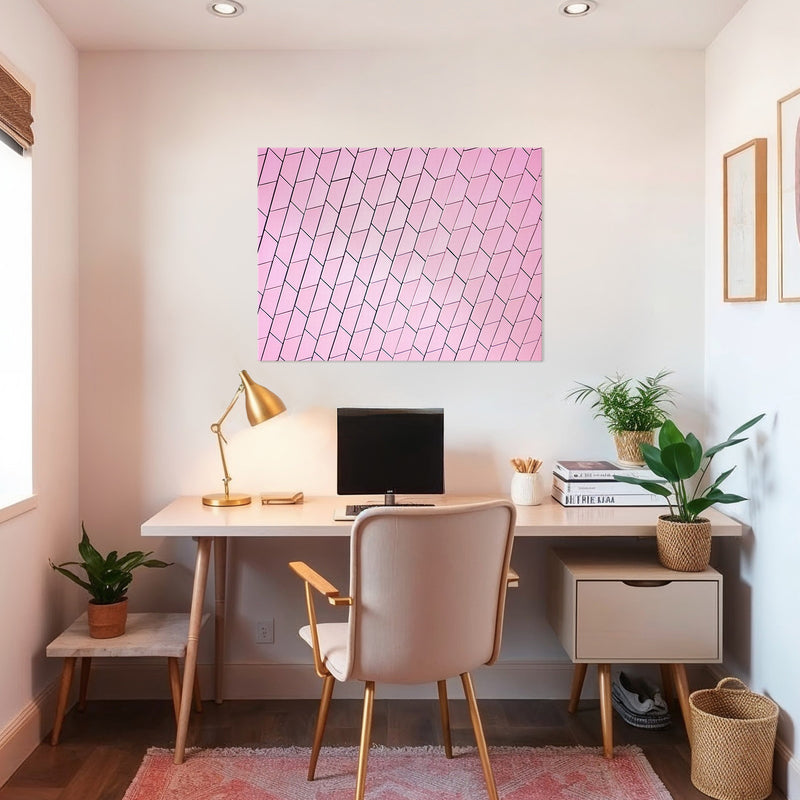 Pink Tile Wall Pattern Art - Sage and Rose Prints