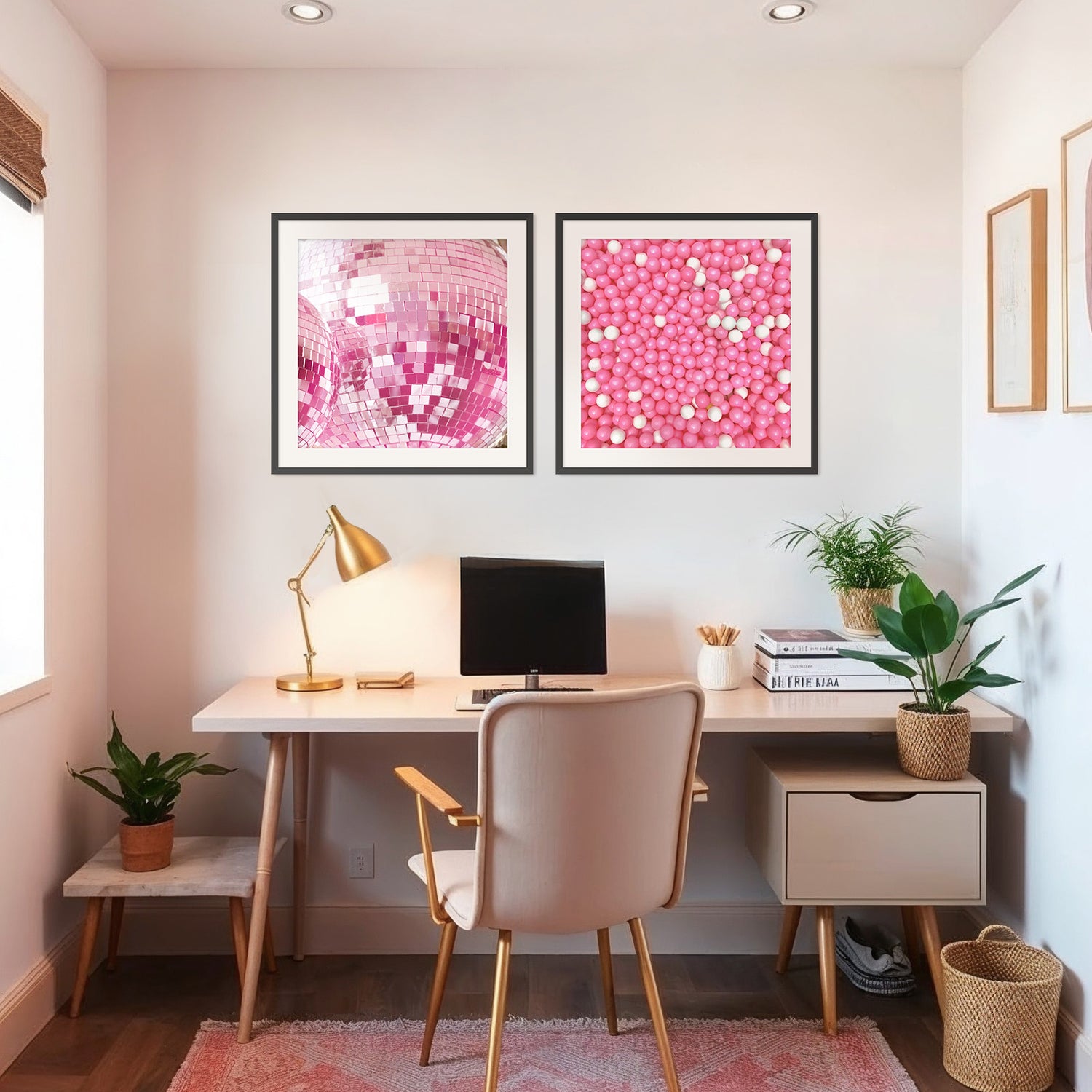 Cotton Candy Pink Dopamine Decor 2 Photo Set - Sage and Rose Prints