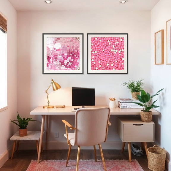 Cotton Candy Pink Dopamine Decor 2 Photo Set - Sage and Rose Prints