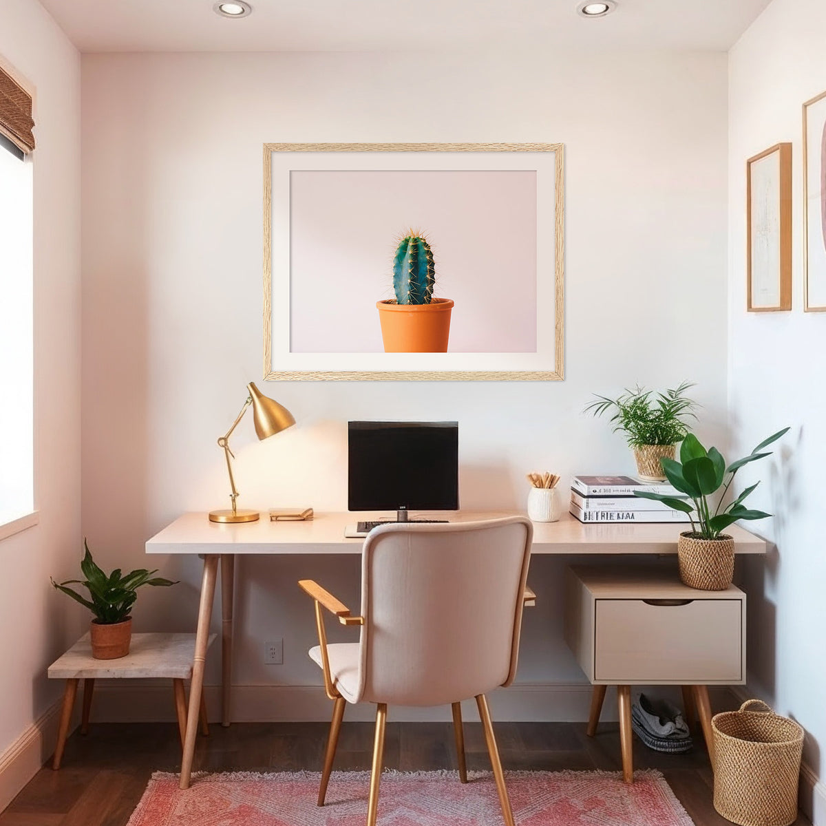 Pink Cactus Wall Art - Sage and Rose Prints