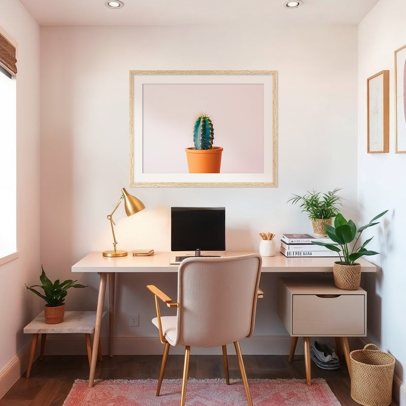 Pink Cactus Wall Art - Sage and Rose Prints