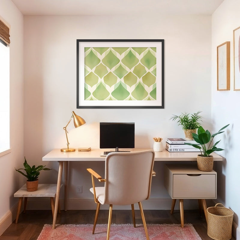Bright Green Pattern Print - Sage and Rose Prints