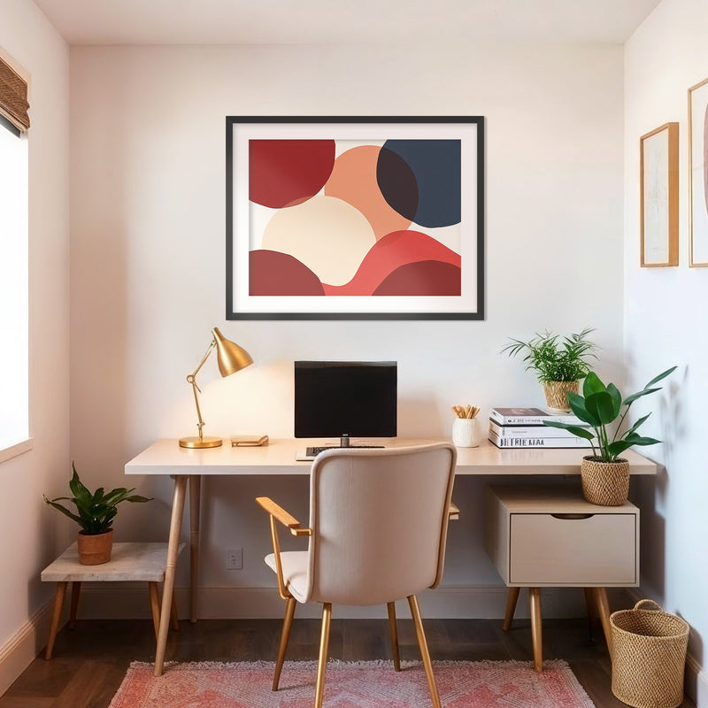 Deep Red Modern Art - Sage and Rose Prints