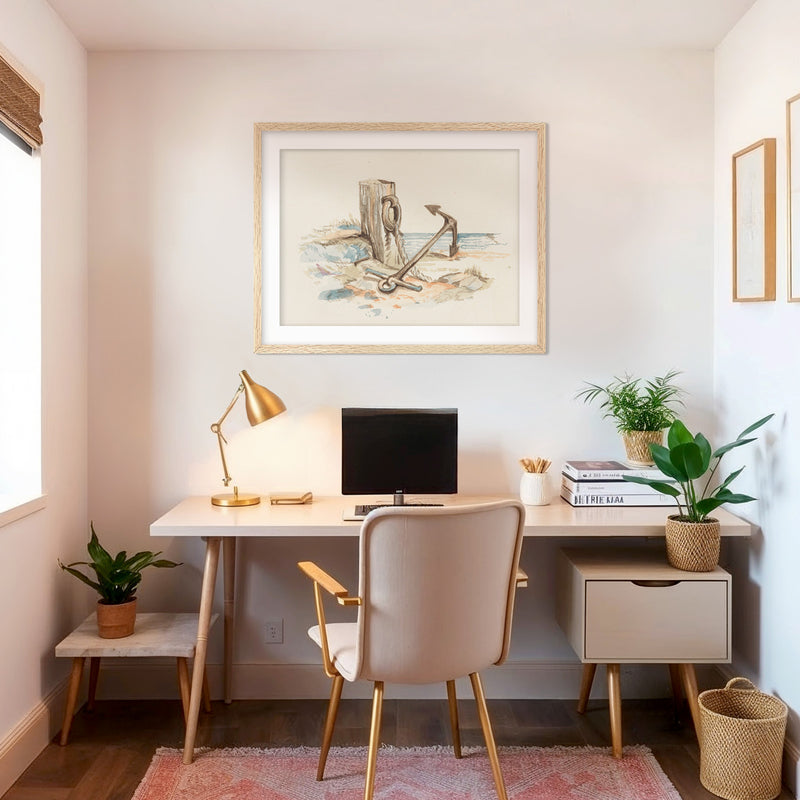 Seaside Anchor Watercolor Print - Sage and Rose Prints