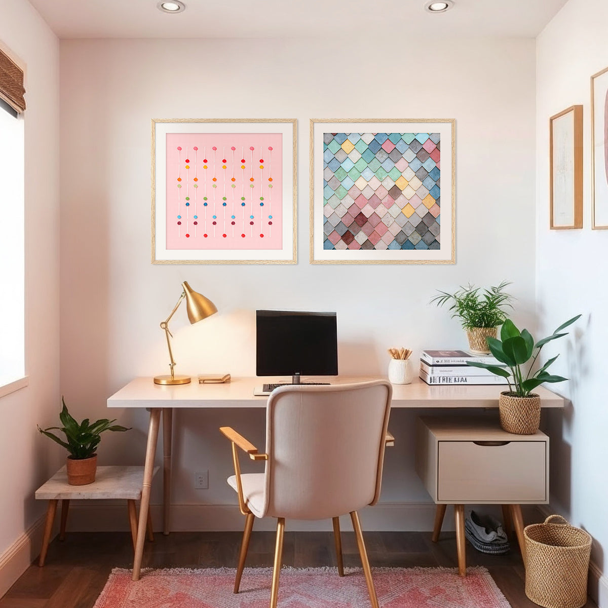 Soft Pink Shades Patterns 2 Photo Set - Sage and Rose Prints