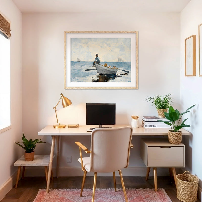 Meditative Ocean Scene No2 - Sage and Rose Prints