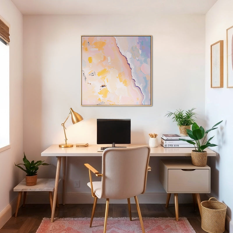 Birds-Eye Beach with Lavender Fog - Sage and Rose Prints