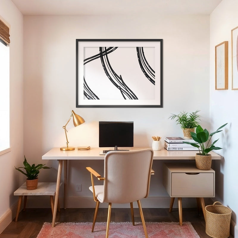 Black and White Abstract Print - Sage and Rose Prints