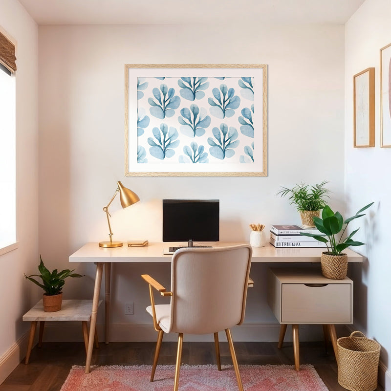 Powder Blue Organic Florals - Sage and Rose Prints