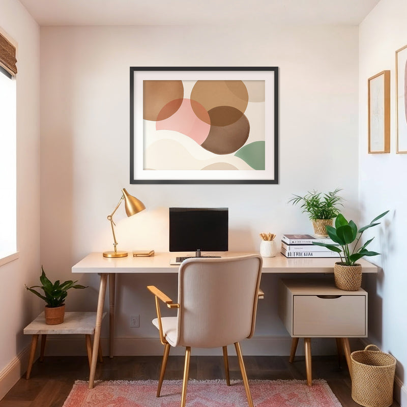 Sandstone and Pink Modern Art - Sage and Rose Prints
