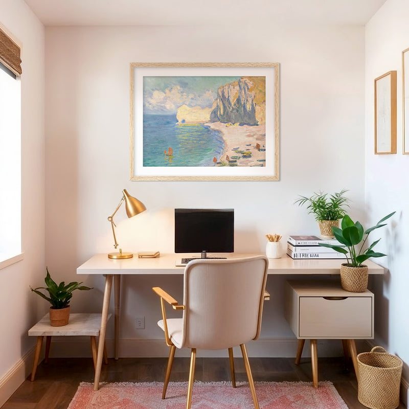 Impressionist Coastline and Cliffs - Sage and Rose Prints