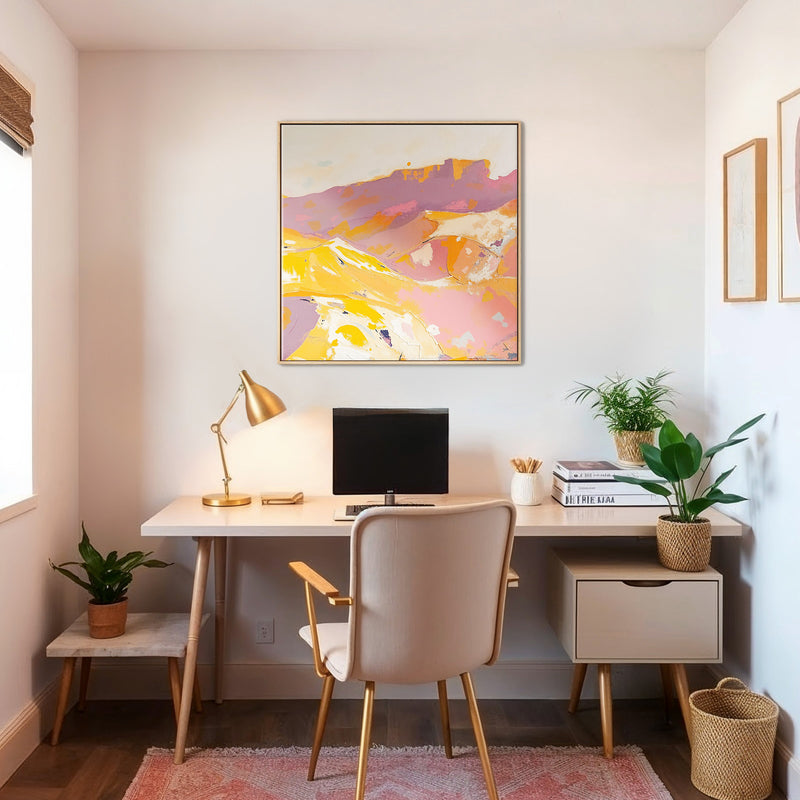 Bright Sunny Desert Abstract Painting - Sage and Rose Prints