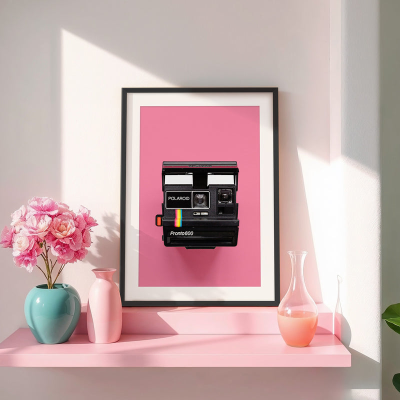 Retro Pink Camera Print No1 - Sage and Rose Prints