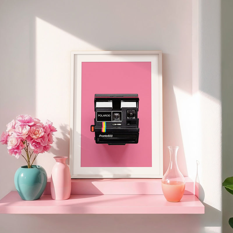 Retro Pink Camera Print No1 - Sage and Rose Prints