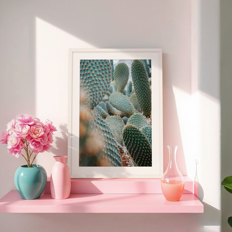 Prickly Pear Geometric Cactus Photo No2 - Sage and Rose Prints