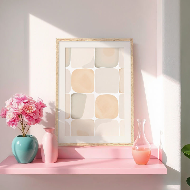 Tan Scandi Wash Patterns Art Print - Sage and Rose Prints