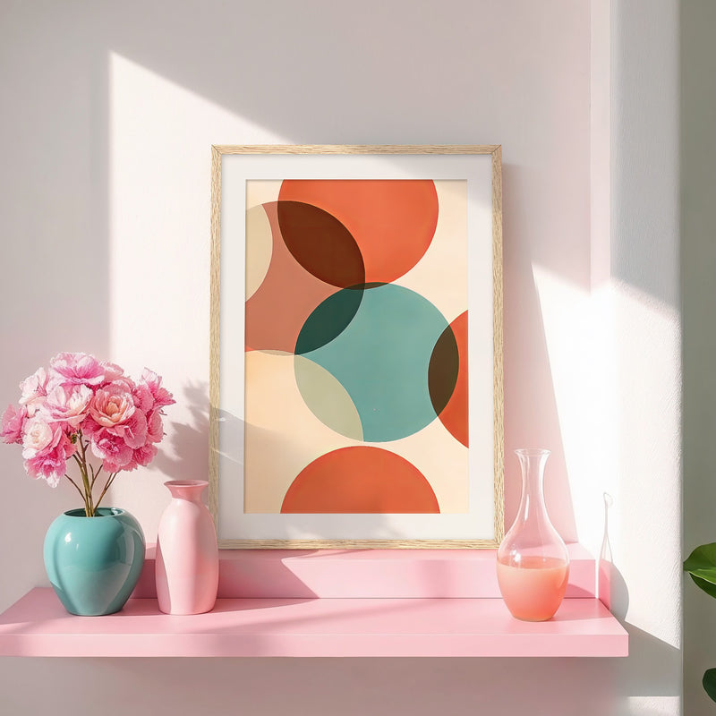 Vibrant Mid Century Circle Print - Sage and Rose Prints
