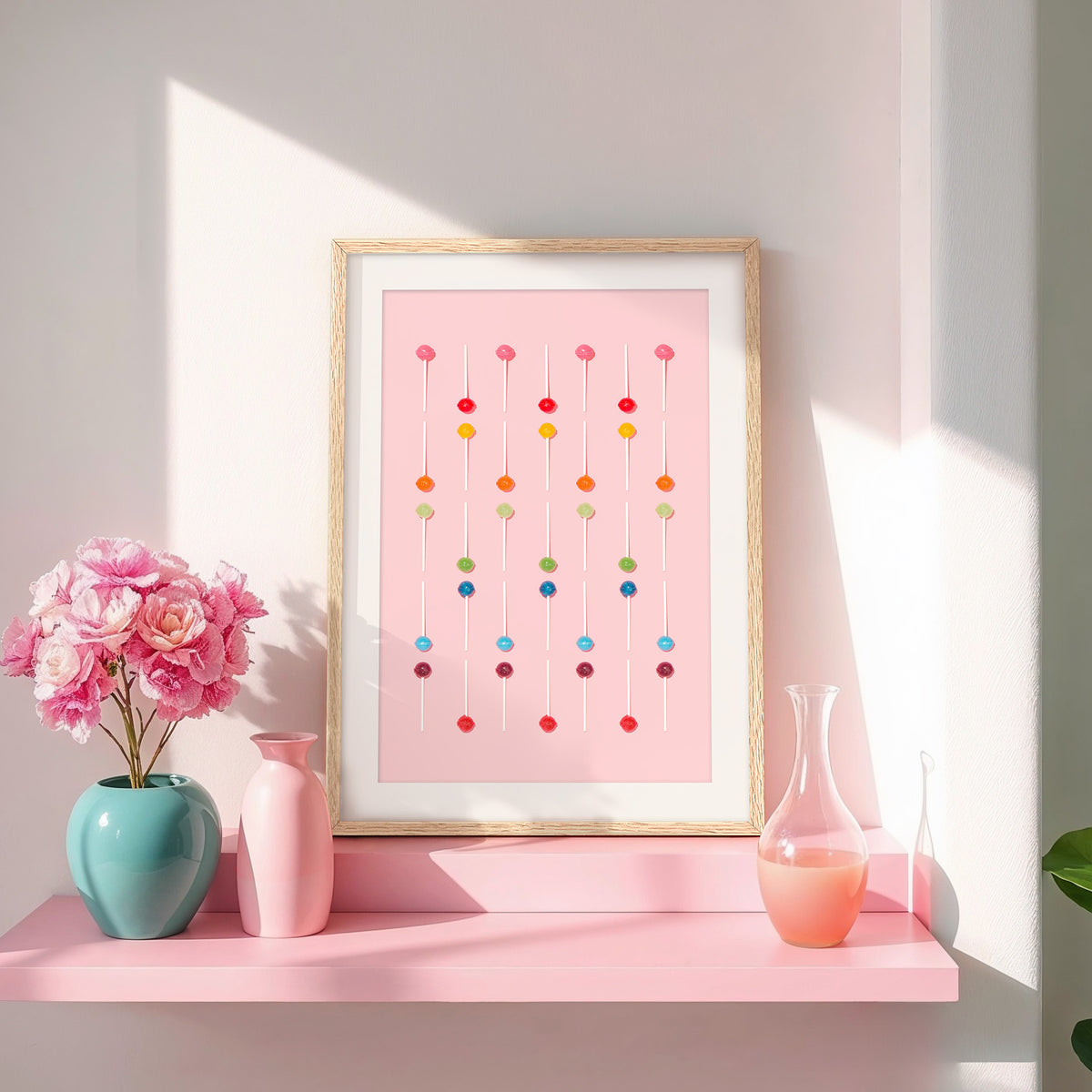 Blush Pink Lollipop Pattern Photo No1 - Sage and Rose Prints