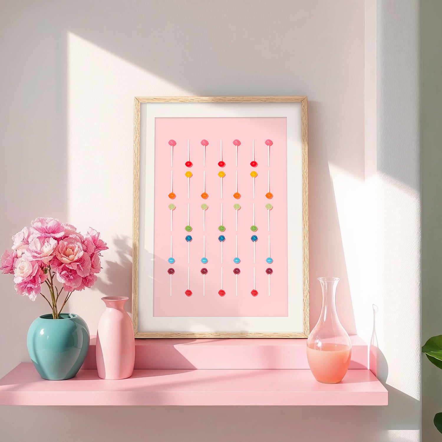 Blush Pink Lollipop Pattern Photo No1 - Sage and Rose Prints