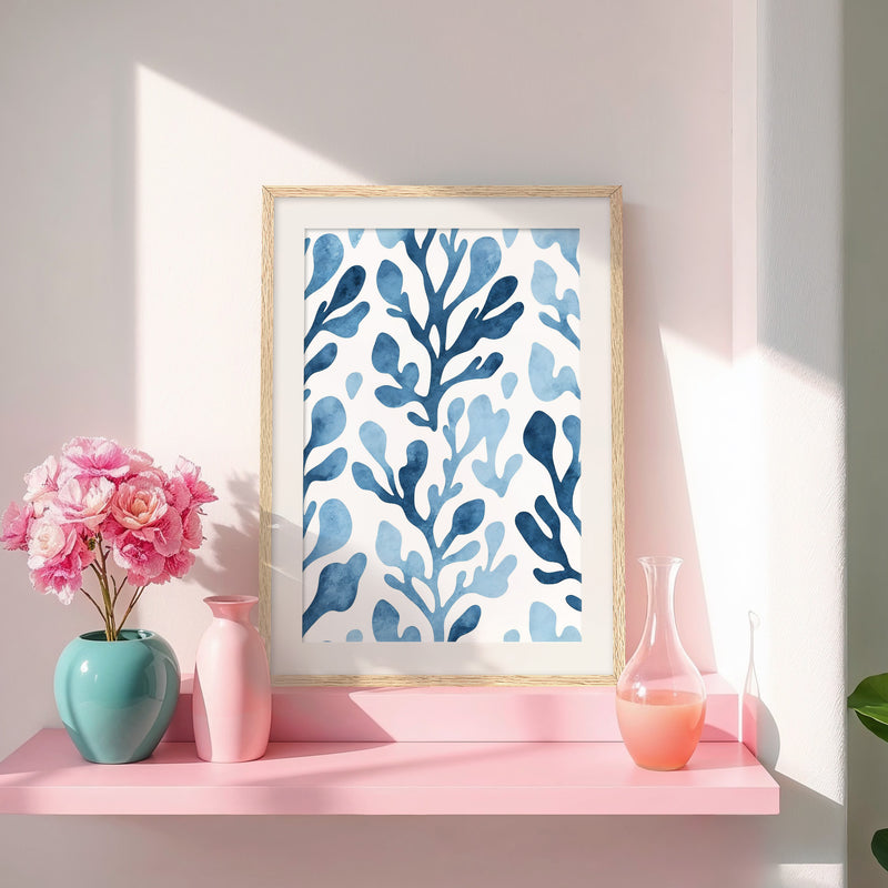 Coastal Blue Seaweed Print - Sage and Rose Prints