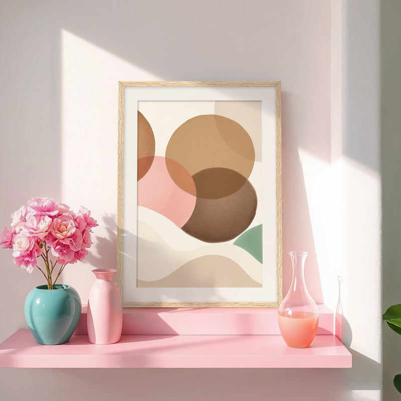 Sandstone and Pink Modern Art Print - Sage and Rose Prints
