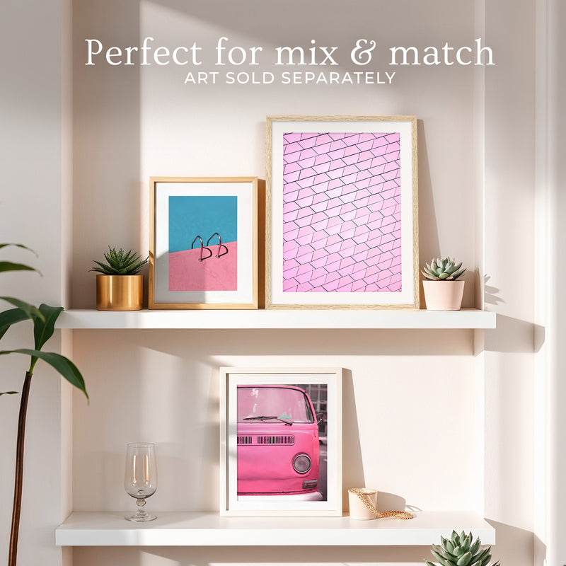 Pink Tile Wall Pattern Art No1 - Sage and Rose Prints