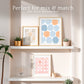Steel Blue and Light Orange Art Print - Sage and Rose Prints