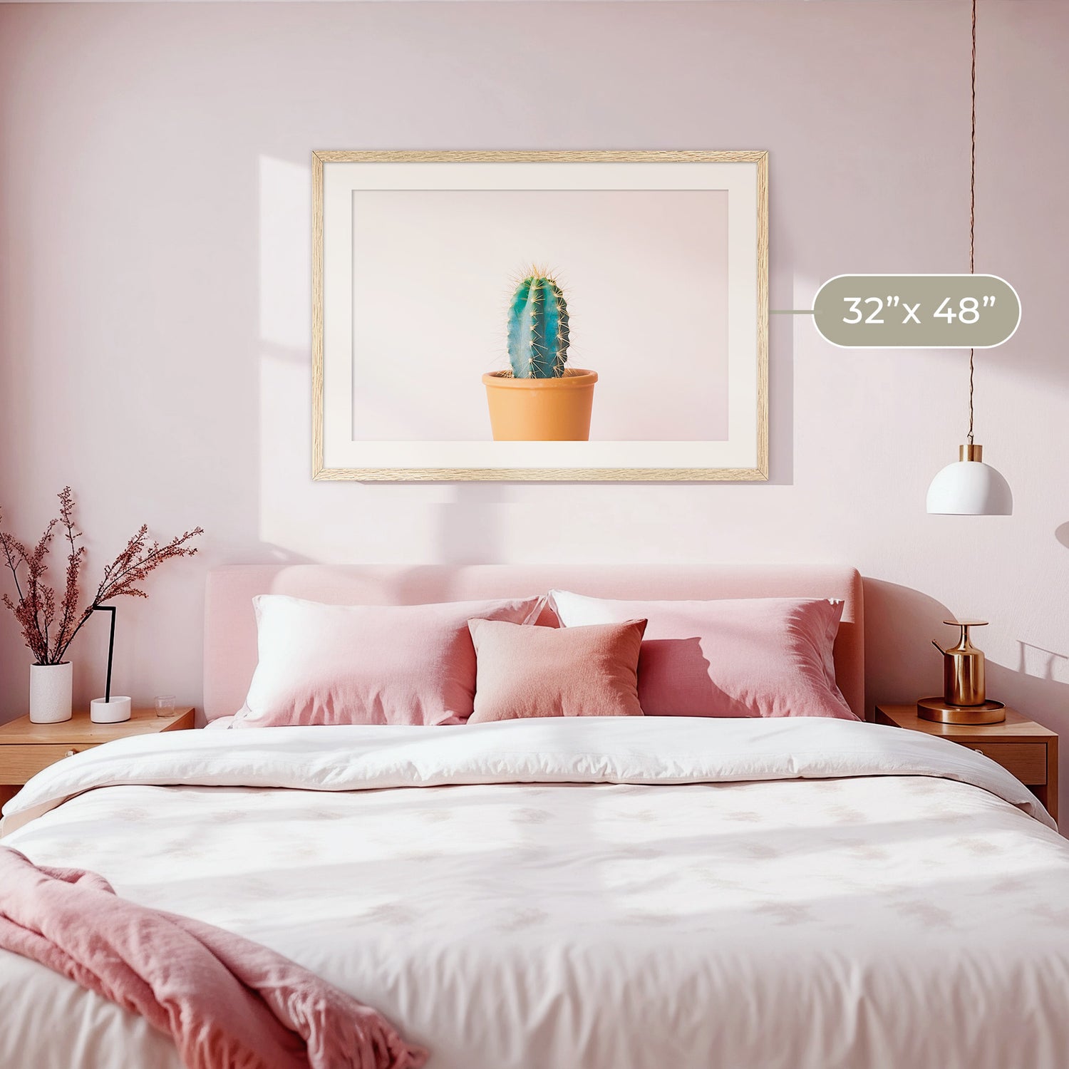 Pink Cactus Wall Art - Sage and Rose Prints