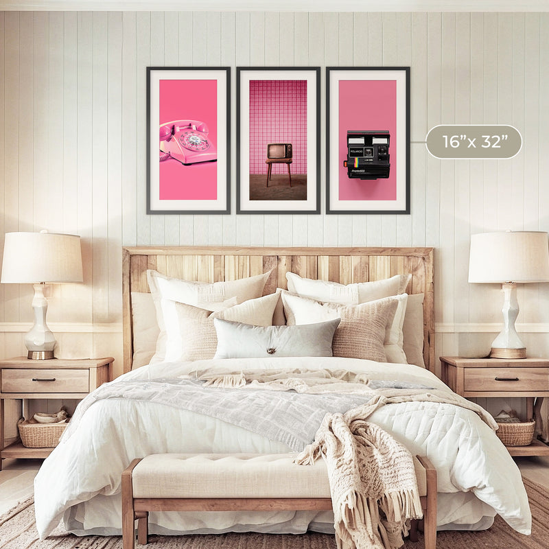 Retro Pink Futurism 3 Photo Set - Sage and Rose Prints