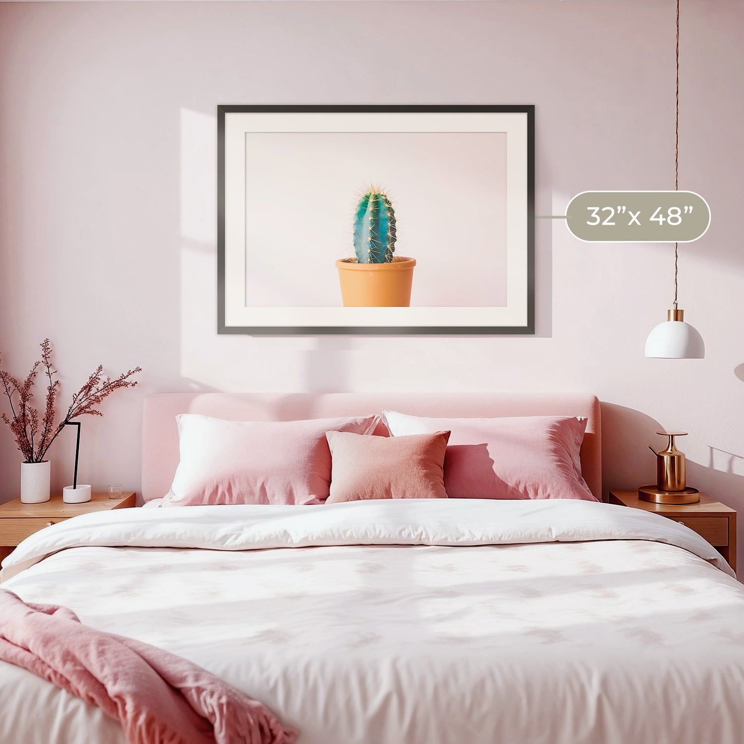 Pink Cactus Wall Art - Sage and Rose Prints