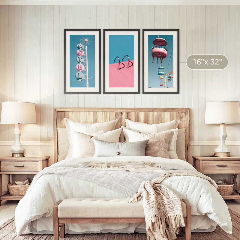 Retro Blue and Pink Motel 3 Photo Set - Sage and Rose Prints