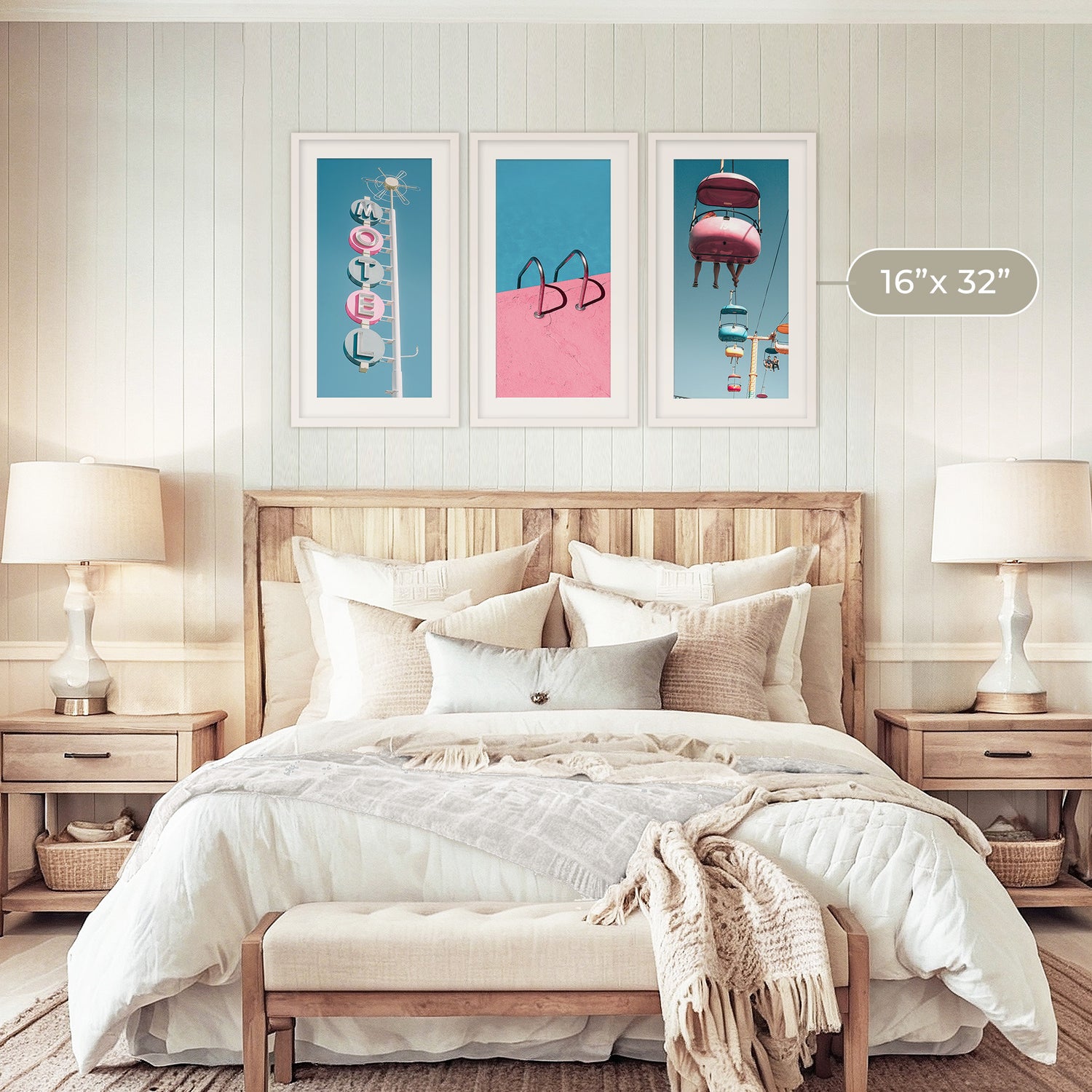 Retro Blue and Pink Motel 3 Photo Set - Sage and Rose Prints