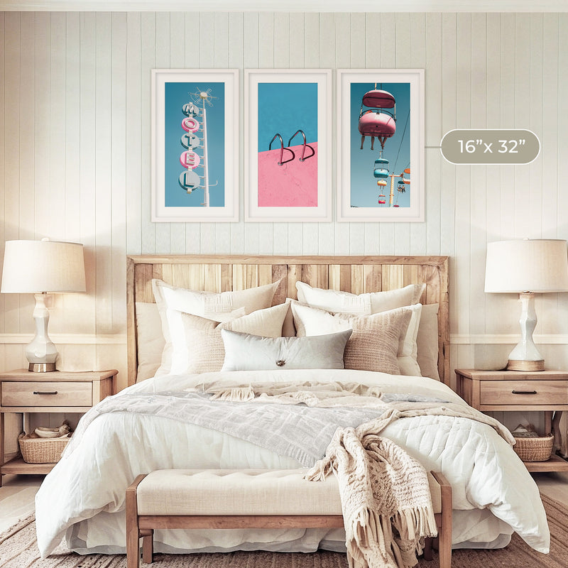 Retro Blue and Pink Motel 3 Photo Set - Sage and Rose Prints