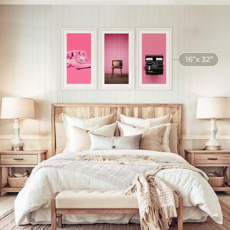 Retro Pink Futurism 3 Photo Set - Sage and Rose Prints