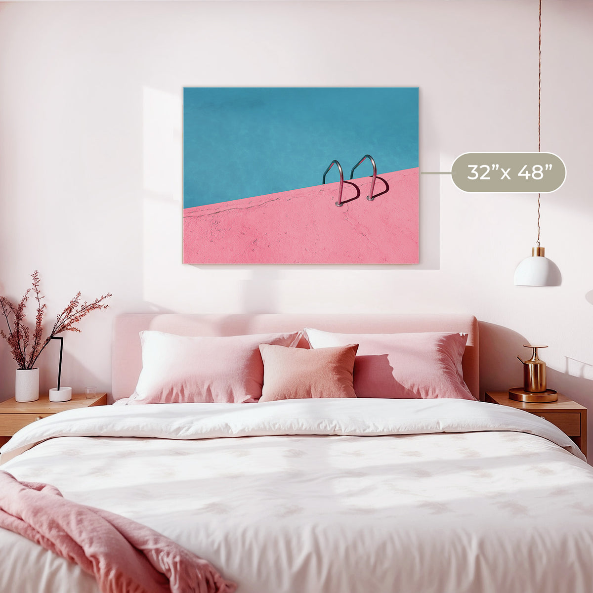 Rose Pink Retro Pool Photo - Sage and Rose Prints