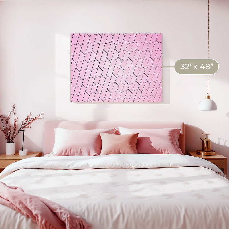 Pink Tile Wall Pattern Art - Sage and Rose Prints