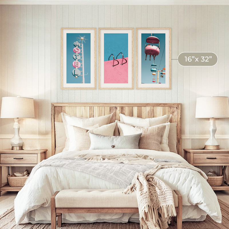 Retro Blue and Pink Motel 3 Photo Set - Sage and Rose Prints