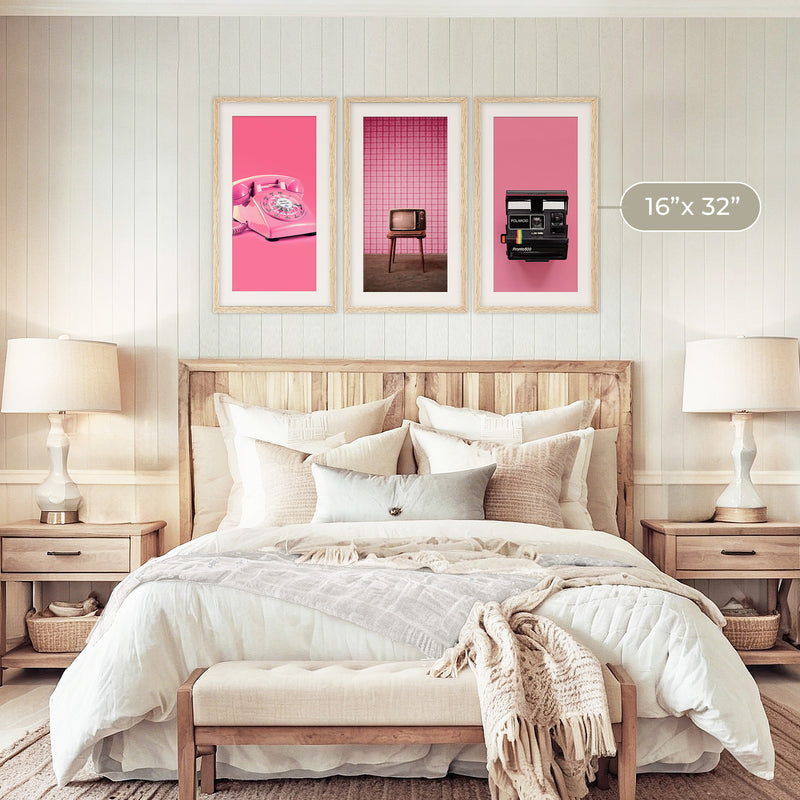 Retro Pink Futurism 3 Photo Set - Sage and Rose Prints