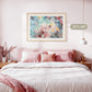 Dusty Pink and Blue Geometric Wall Pattern - Sage and Rose Prints