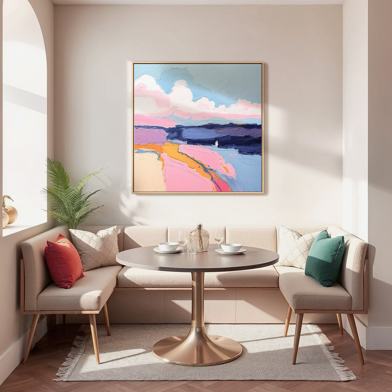 Blue Sky Landscape-Inspired Abstract Painting - Sage and Rose Prints