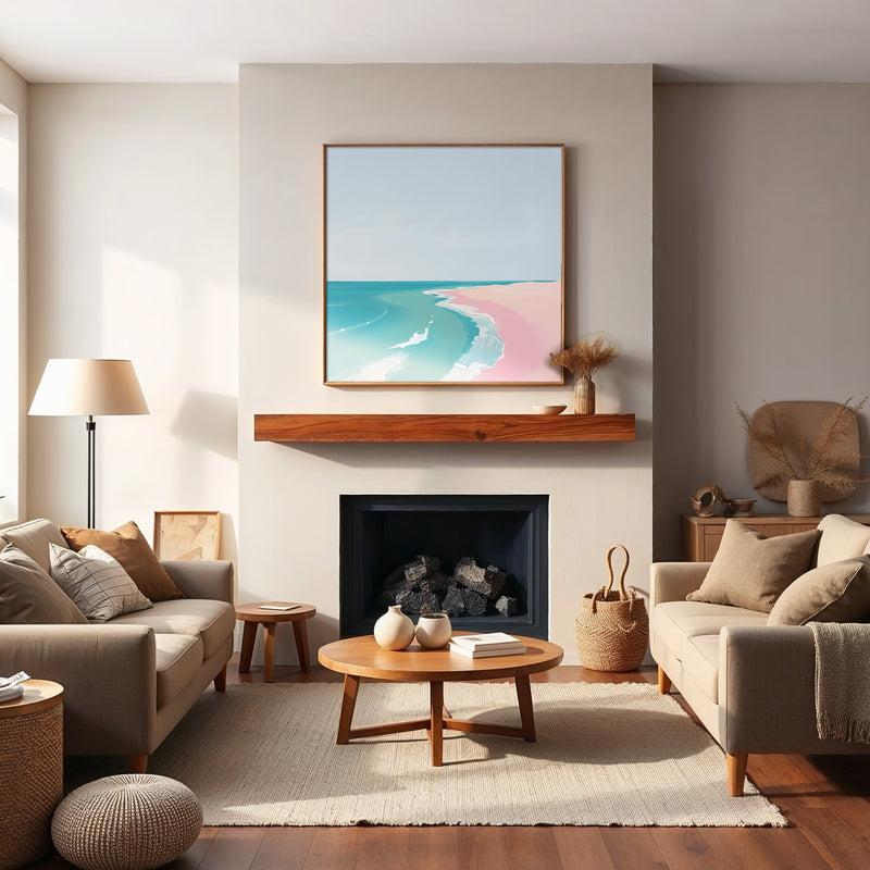 Minimalist Teal Tropical Painting - Sage and Rose Prints