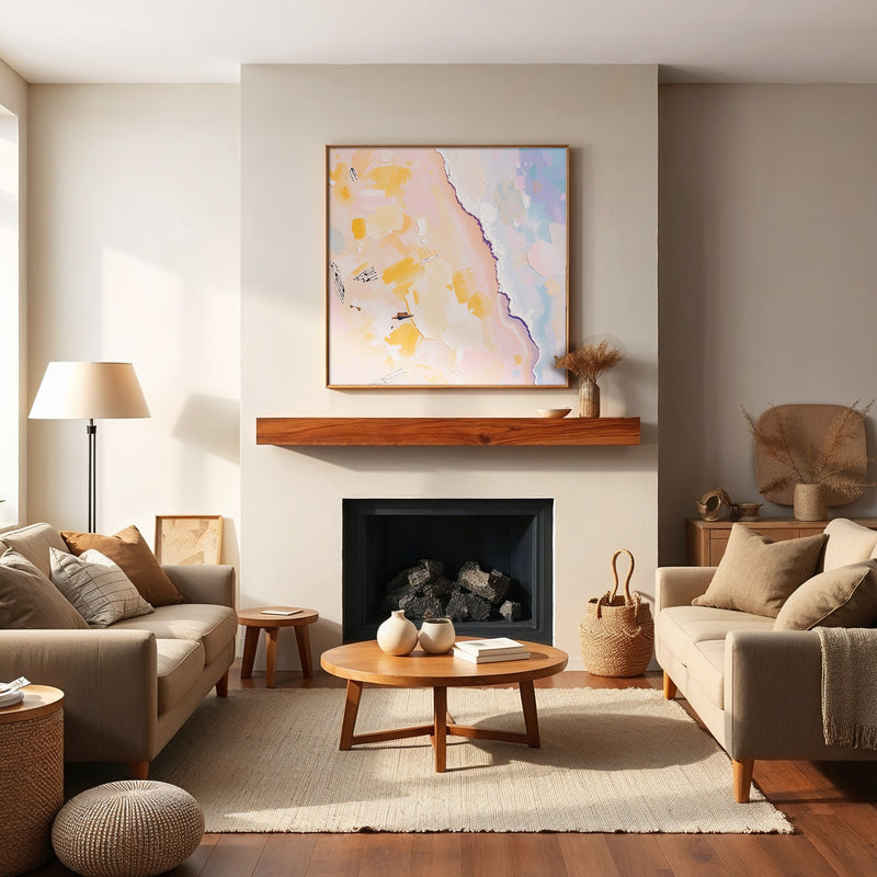 Birds-Eye Beach with Lavender Fog - Sage and Rose Prints