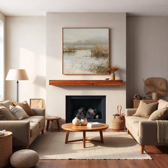 AK-55 - Textured Tan Grasses Impressionist  Print - Sage and Rose Prints