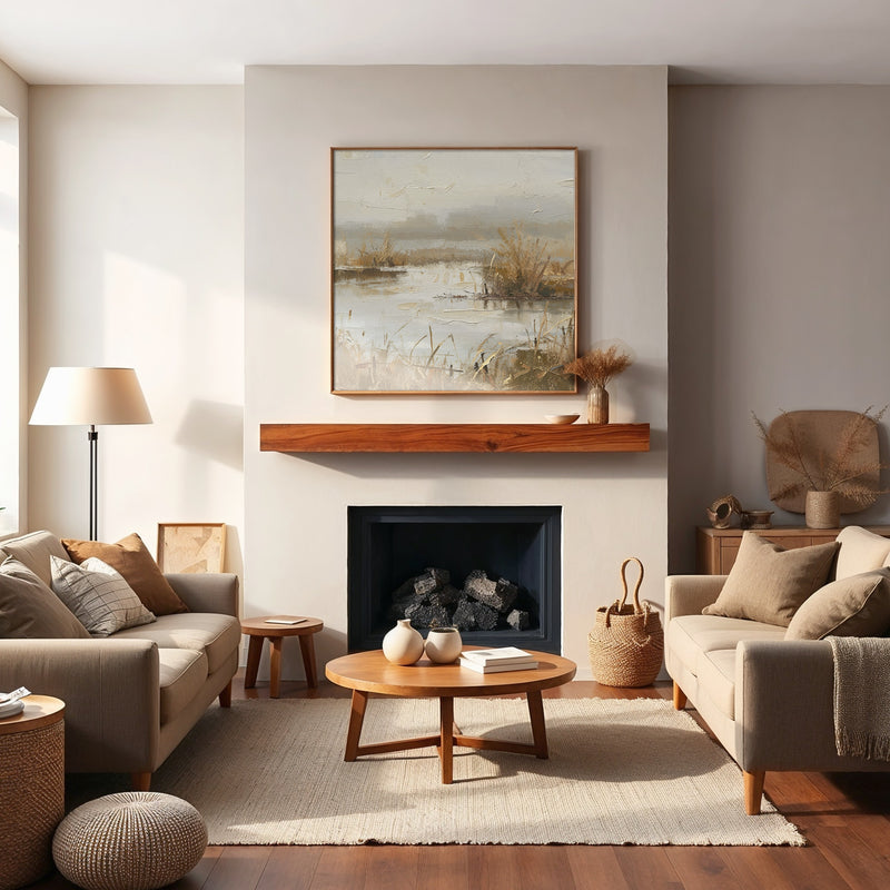 AK-55 - Textured Tan Grasses Impressionist  Print - Sage and Rose Prints