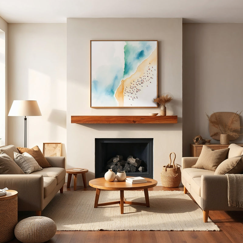 Abstract Watercolor Beach - Sage and Rose Prints