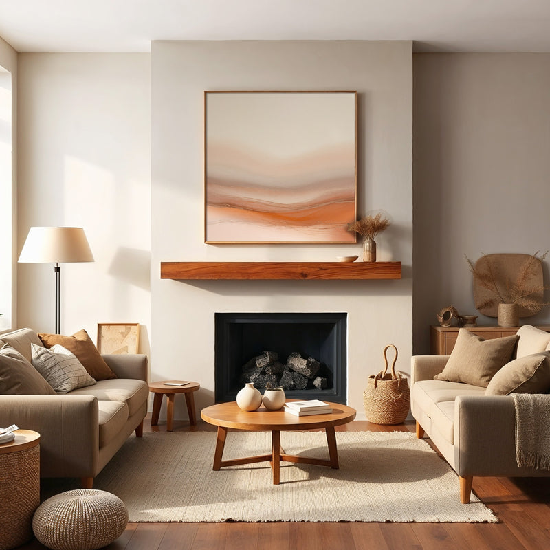 Earthy Terracotta Abstract Art - Sage and Rose Prints