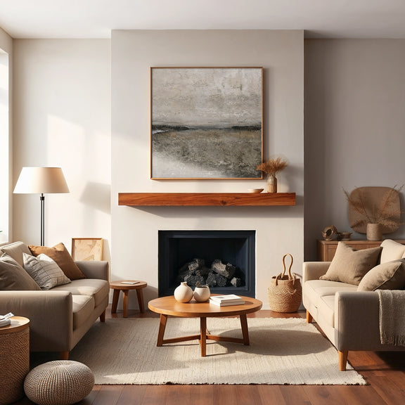 AK-51 Textured Grey Modern Minimalist Abstract Art Print - Sage and Rose Prints