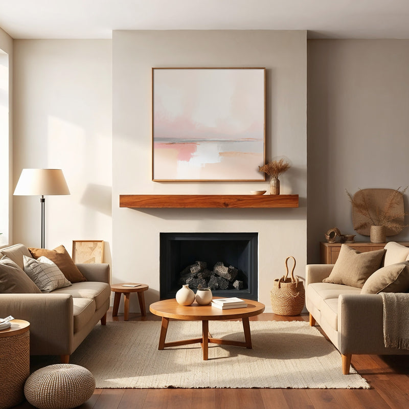 Muted Pink and Tan Painting - Sage and Rose Prints